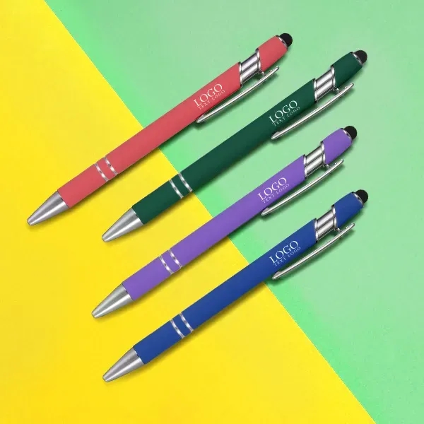 A variety of ball point ink pens with the word Logo on them.